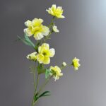 Silk artificial butterfly peony flowers in pale yellow, perfect for decorative home floral arrangements.
