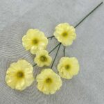 Artificial yellow silk butterfly flowers bundle with six blooms for home decor.