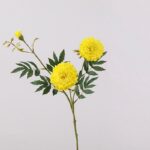Silk marigold flower bouquet in bright yellow tones for everlasting home decor accents.