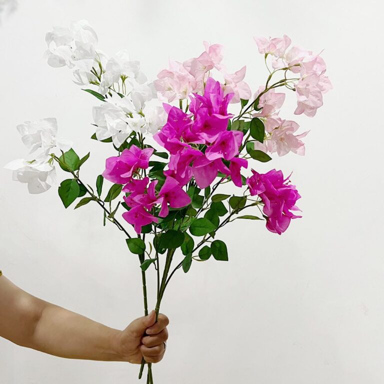 Vibrant silk bougainvillea bouquet suitable for wedding artificial flowers or realistic home decor centerpieces.