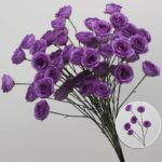 Artificial deep purple silk rose bouquet suitable for floral arrangements and home decor.