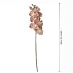 Single stem of pink silk orchids with eight flower heads for artificial floral arrangements