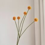 Silk artificial dandelion bouquet with 5 yellow heads, perfect for faux floral home decor.