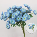 Artificial bouquet of vibrant blue silk lotus flowers perfect for home decor or gifts