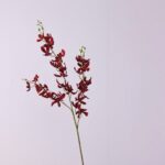 Realistic red silk Vanda orchid flower bouquet, perfect artificial decoration for home or event decor.