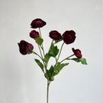 Silk ranunculus spray AHHY40082 in burgundy