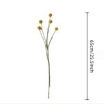Artificial silk dandelion arrangement with five yellow heads, suitable for vase filler or crafting.