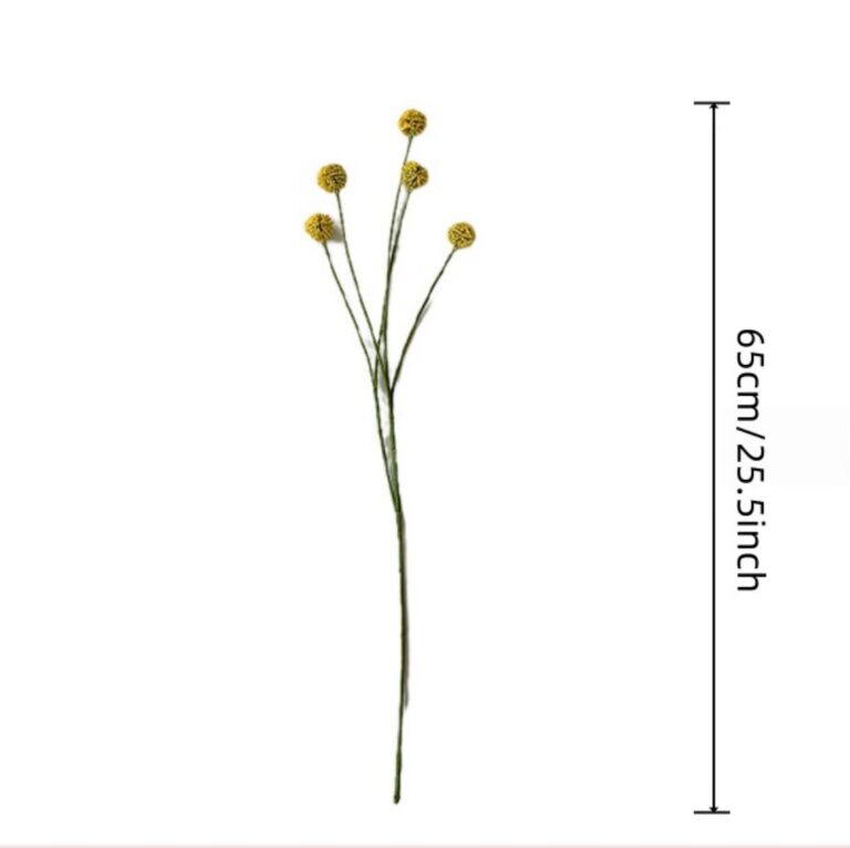 Artificial silk dandelion arrangement with five yellow heads, suitable for vase filler or crafting.