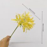 Realistic silk yellow Agapanthus flower branch decor setup for artificial floral arrangements.