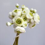 Silk ranunculus bouquet AHHY9008 in light green
