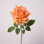 Realistic orange rose, perfect artificial wedding flowers for centerpieces or home decor.
