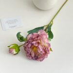 Realistic artificial silk peony stems for elegant floral home decor arrangements.