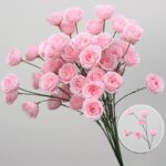 Artificial silk rose bouquet, 6 heads, perfect for long-lasting home floral decor.