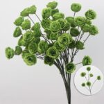 Artificial silk rose bouquet featuring six heads of realistic faux flowers for home decor.