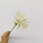 Silk artificial white Agapanthus flowers bouquet perfect for home decor.