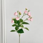 Artificial silk pink rose bouquet featuring 12 heads, perfect for home decor.