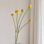 Artificial silk dandelion flowers bouquet featuring five yellow blooms on delicate stalks.
