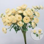 Artificial bouquet of cream-colored silk lotuses perfect for home decor arrangements.
