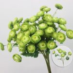 Artificial silk lotus flower bouquet featuring six light green open blooms for permanent floral decor.
