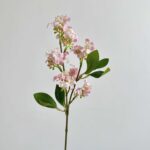 Artificial pink and white silk jasmine sprig bouquet for home decor accents.