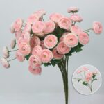 Artificial silk pink lotus floral bouquet featuring six heads, perfect for home decor.