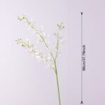 Realistic artificial silk Vanda orchid spray in pure white for home decoration