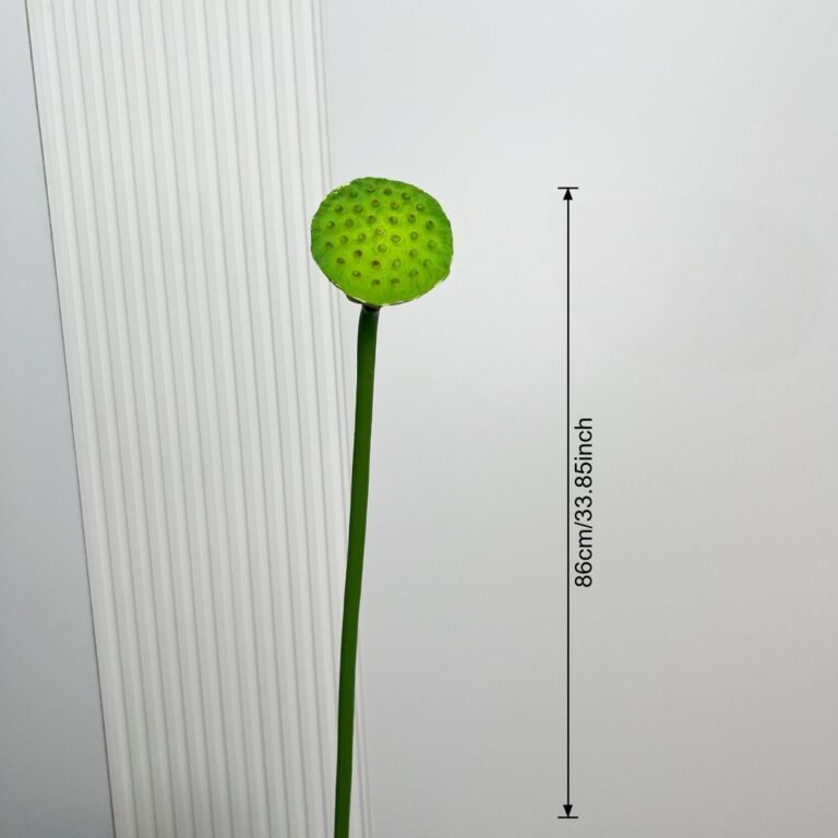 Single large artificial lotus seedpod decoration on stem, measuring 86cm tall for floral decor.