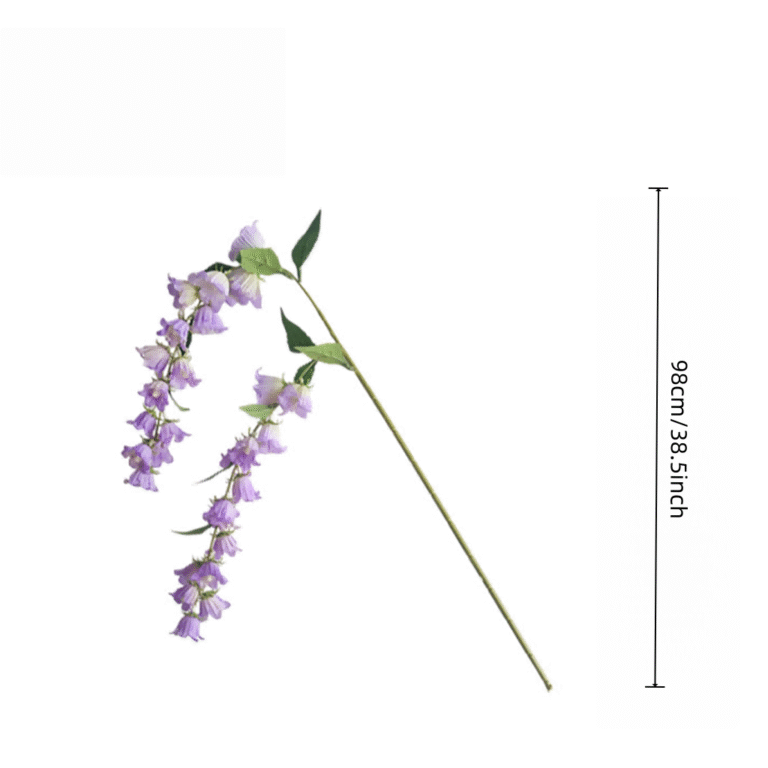 Realistic silk bluebell branch perfect for wedding artificial flowers or elegant home decor arrangements.