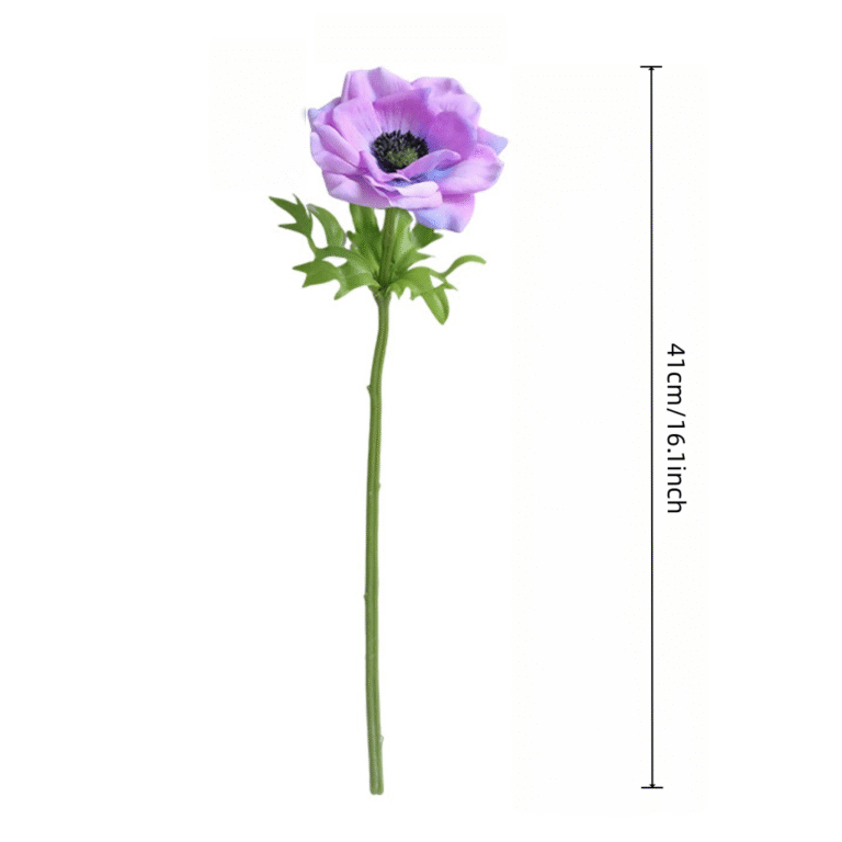 Realistic artificial corn poppy stem, perfect for wedding centerpieces or modern home decor.