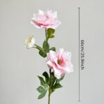 Artificial pink and white clematis bouquet with three heads, perfect faux floral decor centerpiece.