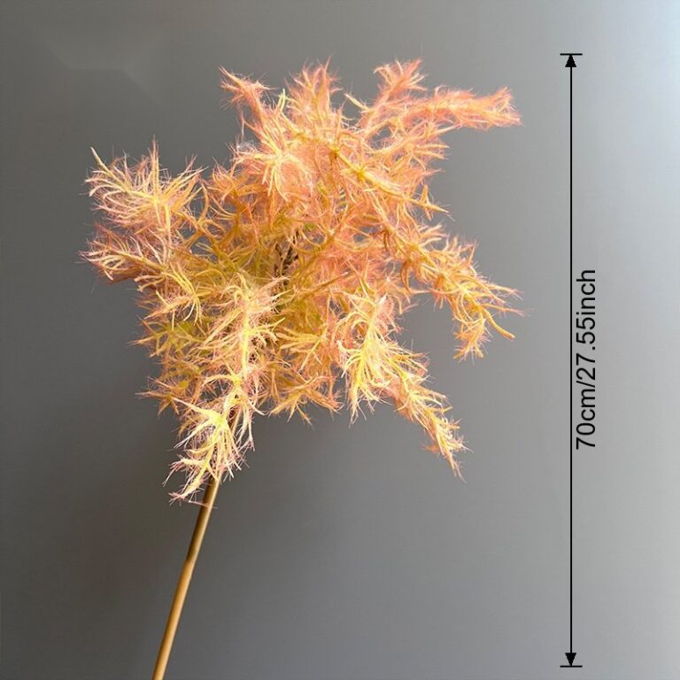 Artificial silk misty foliage arrangement in golden hues for home decor