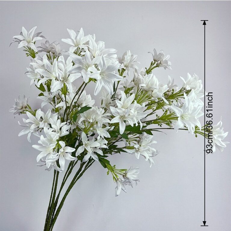 Artificial white silk lily bouquet for realistic home or wedding decor