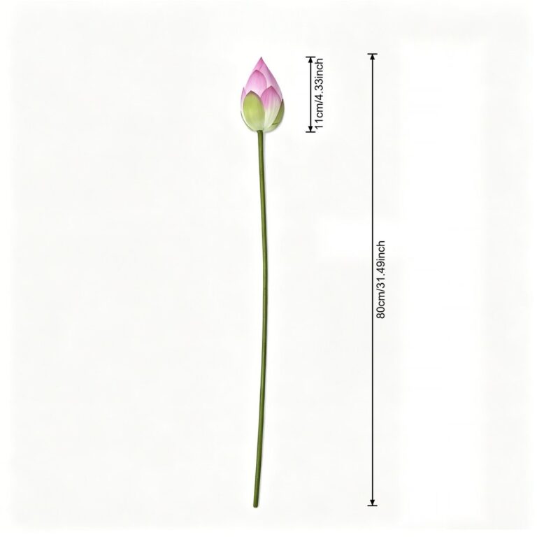 Artificial silk lotus flower on a tall stem, perfect for home floral decor and arrangements.