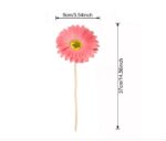 Single pink artificial gerbera daisy flower stem for craft or decor use