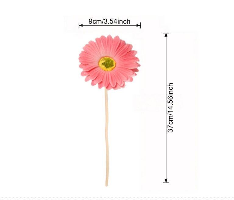 Single pink artificial gerbera daisy flower stem for craft or decor use