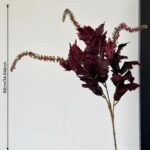 Faux perilla leaf arrangement featuring deep maroon foliage and delicate pink berry blossoms for crafts.