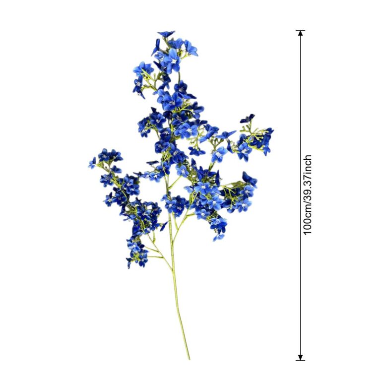 Blue silk artificial lilac flower bouquet for home decor, perfect faux spring arrangement.