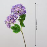 Realistic 3D silk hydrangeas with vibrant green foliage, perfect artificial floral centerpiece.