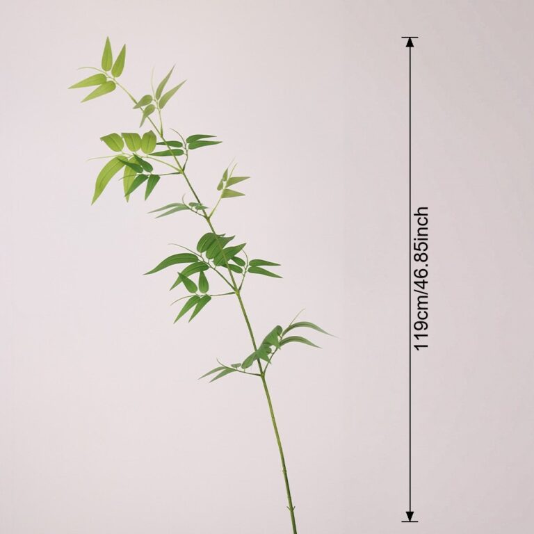 Artificial plastic faux green leaves sprig bouquet for decoration or crafts, measuring 119cm.