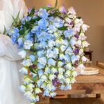 Elegant bluebell bouquet of silk artificial flowers, perfect for weddings or home decor.