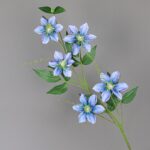 Blue clematis artificial silk flower arrangement for everlasting decor