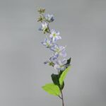 Artificial silk crabapple blossom branch featuring delicate pale blue flowers.
