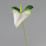 Realistic artificial flower Anthurium bloom on stem, perfect silk flower home decor.