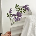 Realistic artificial Sophora flower branch for home decor, featuring purple blooms by nb8 floral