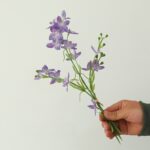 Silk artificial daisy bouquet with purple and lavender blossoms for home decor