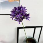 Deep purple silk Agapanthus artificial flower bouquet arrangement.