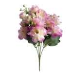 Beautiful artificial flower bunch featuring pink camellias; a high-quality silk flower arrangement.
