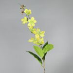Artificial flower branch featuring realistic yellow crabapple blossoms made of silk flower material.