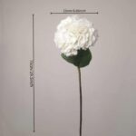 29.5 inch artificial white hydrangea flower stem with realistic bloom and green leaf