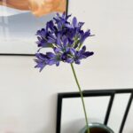 Artificial Agapanthus bouquet featuring vibrant blue blossoms; a beautiful silk floral arrangement.